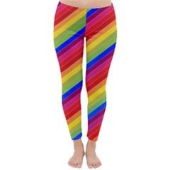 Rainbow Background Colorful Classic Winter Leggings by Wegoenart