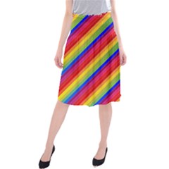 Rainbow Background Colorful Midi Beach Skirt by Wegoenart