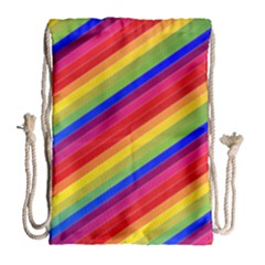 Rainbow Background Colorful Drawstring Bag (large) by Wegoenart