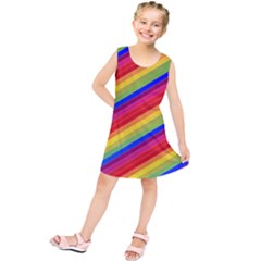 Rainbow Background Colorful Kids  Tunic Dress