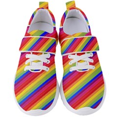 Rainbow Background Colorful Women s Velcro Strap Shoes