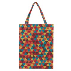 Background Triangles Retro Vintage Classic Tote Bag by Wegoenart