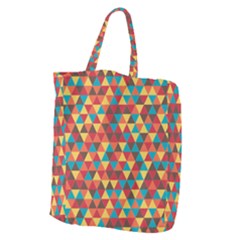 Background Triangles Retro Vintage Giant Grocery Tote by Wegoenart