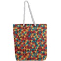 Background Triangles Retro Vintage Full Print Rope Handle Tote (Large) View2