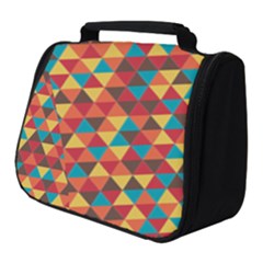 Background Triangles Retro Vintage Full Print Travel Pouch (small) by Wegoenart