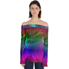 Background Art Pattern Off Shoulder Long Sleeve Top