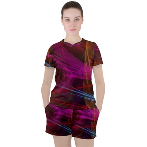 Background Abstract Colorful Light Women s Tee And Shorts Set by Wegoenart