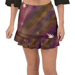 Space Orbs Stars Abstract Sky Fishtail Mini Chiffon Skirt by Wegoenart