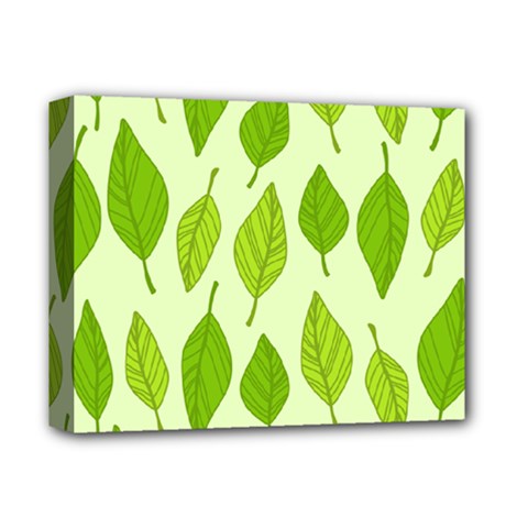 Autumn Background Boxes Green Leaf Deluxe Canvas 14  X 11  (stretched) by Wegoenart