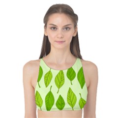 Autumn Background Boxes Green Leaf Tank Bikini Top by Wegoenart