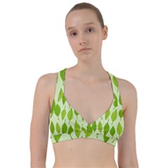 Autumn Background Boxes Green Leaf Sweetheart Sports Bra by Wegoenart