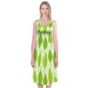 Autumn Background Boxes Green Leaf Midi Sleeveless Dress View1