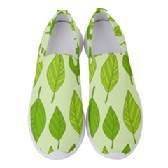 Autumn Background Boxes Green Leaf Women s Slip On Sneakers by Wegoenart