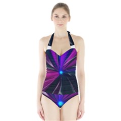 Abstract Background Lightning Halter Swimsuit by Wegoenart