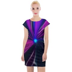 Abstract Background Lightning Cap Sleeve Bodycon Dress