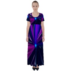 Abstract Background Lightning High Waist Short Sleeve Maxi Dress by Wegoenart