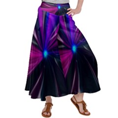 Abstract Background Lightning Satin Palazzo Pants