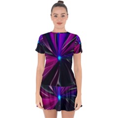 Abstract Background Lightning Drop Hem Mini Chiffon Dress by Wegoenart