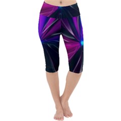 Abstract Background Lightning Lightweight Velour Cropped Yoga Leggings by Wegoenart