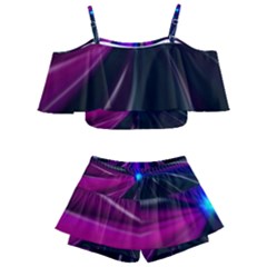 Abstract Background Lightning Kids  Off Shoulder Skirt Bikini by Wegoenart