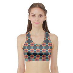 Art Vintage Background Abstract Sports Bra With Border by Wegoenart