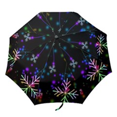 Snowflakes Snow Winter Christmas Folding Umbrellas by Wegoenart