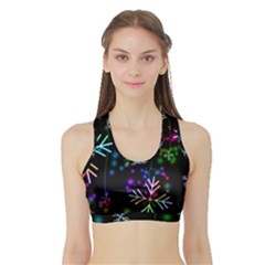 Snowflakes Snow Winter Christmas Sports Bra With Border by Wegoenart