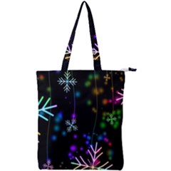 Snowflakes Snow Winter Christmas Double Zip Up Tote Bag