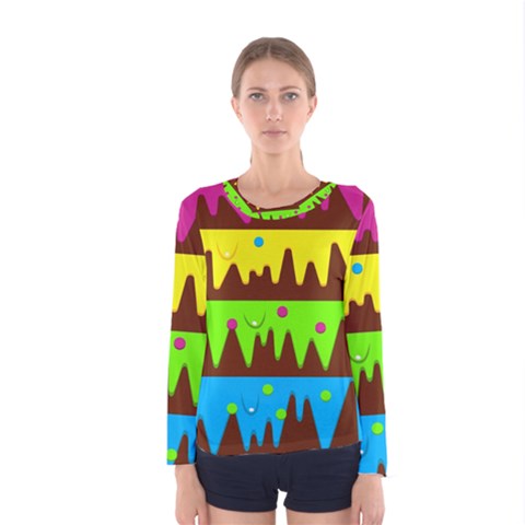 Illustration Abstract Graphic Women s Long Sleeve Tee by Wegoenart