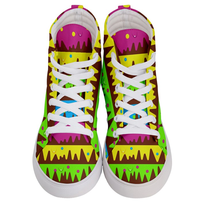 Illustration Abstract Graphic Women s Hi-Top Skate Sneakers