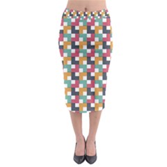 Background Abstract Geometric Midi Pencil Skirt by Wegoenart