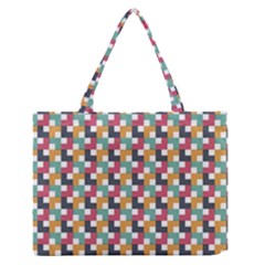 Background Abstract Geometric Zipper Medium Tote Bag