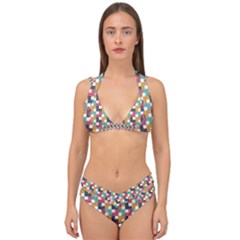 Background Abstract Geometric Double Strap Halter Bikini Set by Wegoenart