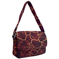 Lava Cracked Background Fire Courier Bag