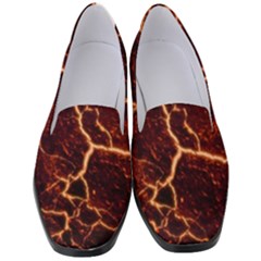 Lava Cracked Background Fire Women s Classic Loafer Heels