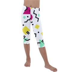 Background Abstract Art Kids  Lightweight Velour Capri Leggings 