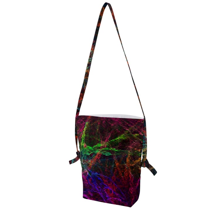 Background Abstract Cubes Square Folding Shoulder Bag