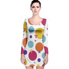 Background Background Polka Dot Long Sleeve Velvet Bodycon Dress by Wegoenart