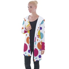 Background Background Polka Dot Longline Hooded Cardigan