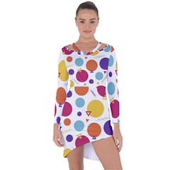 Background Background Polka Dot Asymmetric Cut-out Shift Dress by Wegoenart