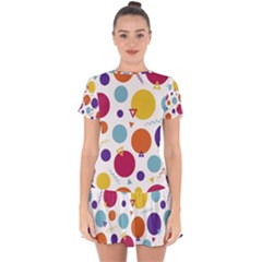 Background Background Polka Dot Drop Hem Mini Chiffon Dress by Wegoenart