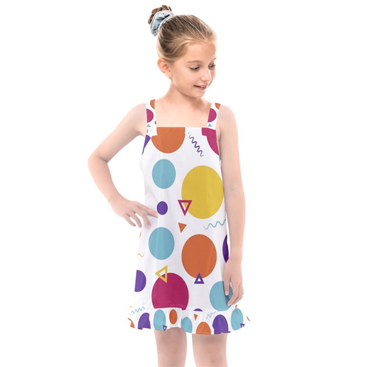 Background Background Polka Dot Kids  Overall Dress