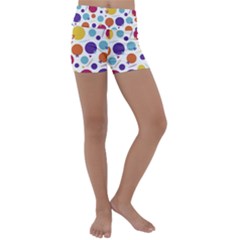 Background Background Polka Dot Kids  Lightweight Velour Yoga Shorts by Wegoenart