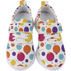 Background Background Polka Dot Kids  Velcro Strap Shoes