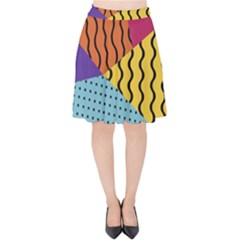 Background Abstract Memphis Velvet High Waist Skirt by Wegoenart