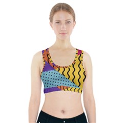 Background Abstract Memphis Sports Bra With Pocket by Wegoenart