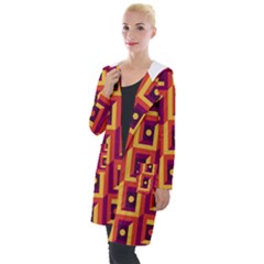 Vintage Abstract Background Hooded Pocket Cardigan