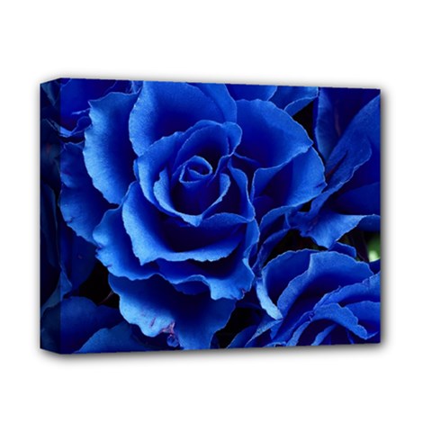 Blue Roses Flowers Plant Romance Deluxe Canvas 14  X 11  (stretched) by Wegoenart