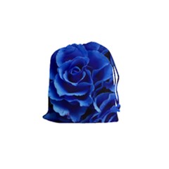 Blue Roses Flowers Plant Romance Drawstring Pouch (small)