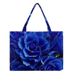 Blue Roses Flowers Plant Romance Medium Tote Bag by Wegoenart